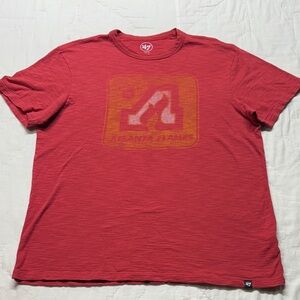 '47 Brand Atlanta Flames Red Distressed Graphic NHL Hockey T-Shirt Large